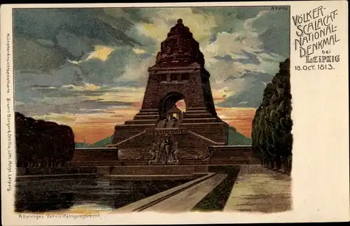 Litho Leipzig, Völkerschlachtdenkmal, 18.Oktober 1813