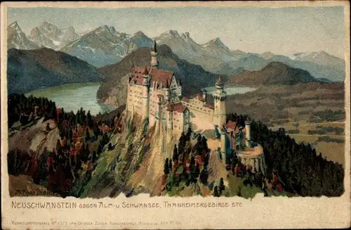 Künstler Litho Diemer, Zeno, Hohenschwangau Schwangau im Ostallgäu, Schloss Neuschwanstein