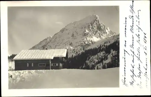 Foto Ak Birkenstein Fischbachau in Oberbayern, Aiblinger Hütte, Wendelstein, Winter