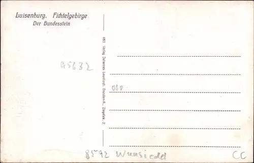 Ak Wunsiedel im Fichtelgebirge Oberfranken, Luisenburg, Der Bundesstein