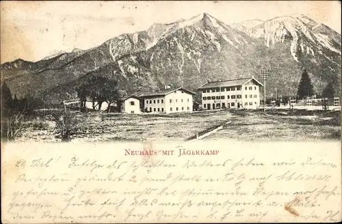 Ak Neuhaus Schliersee in Oberbayern, Jägerkamp, Panorama