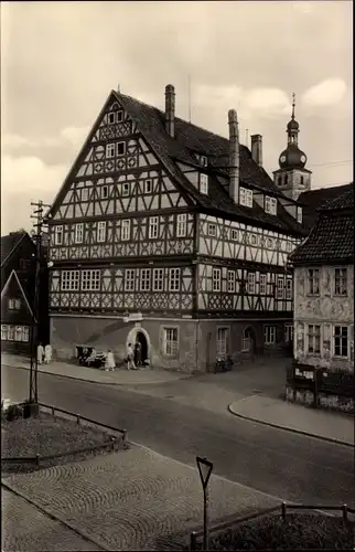 Ak Heinrichs Suhl in Thüringen, Rathaus, Außenansicht, Fachwerkhaus