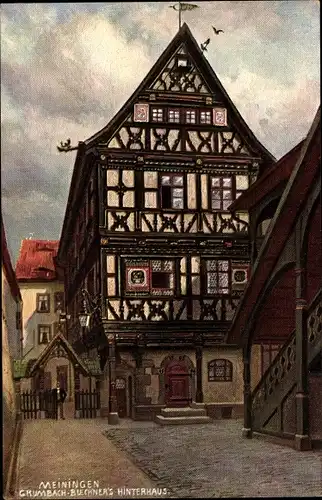 Künstler Ak Meiningen in Thüringen, Grumbach Buechner's Hinterhaus, Georgstraße 20