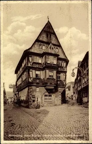 Ak Miltenberg am Main Unterfranken, Hotel Riesen, ältestes Gasthaus Deutschlands
