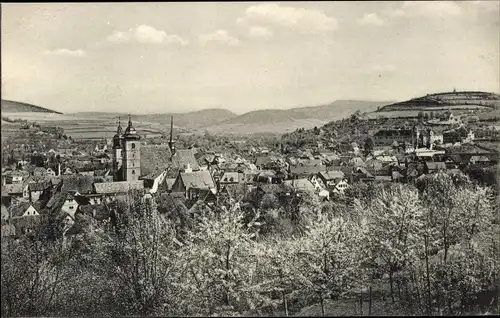 Ak Schmalkalden im Thüringer Wald, In der Baumblüte, Panorama