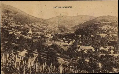 Ak Sasbachwalden im Schwarzwald, Panorama vom Ort