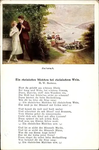 Lied Ak Bacharach, Ein rheinisches Mädchen bei rheinischem Wein, H. W. Mertens