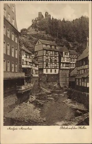 Ak Monschau Montjoie in der Eifel, Blick auf den Haller, Fachwerkhaus