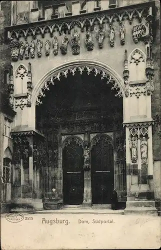 Ak Augsburg in Schwaben, Dom, Südportal