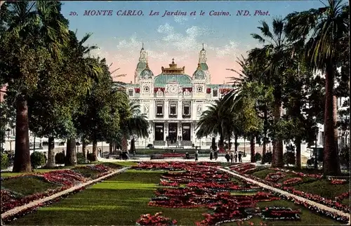 Ak Monte Carlo Monaco, Les Jardins et le Casino
