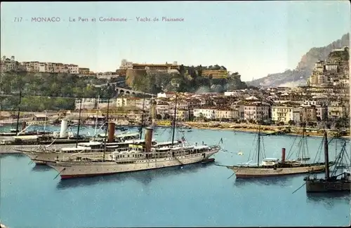 Ak Monte Carlo Monaco, Le Port et Condamine, Yacht de Plaisance