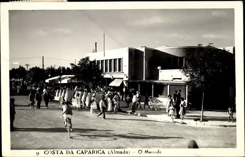Ak Costa da Caparica Portugal, Almada, O Mercado, Marktszene