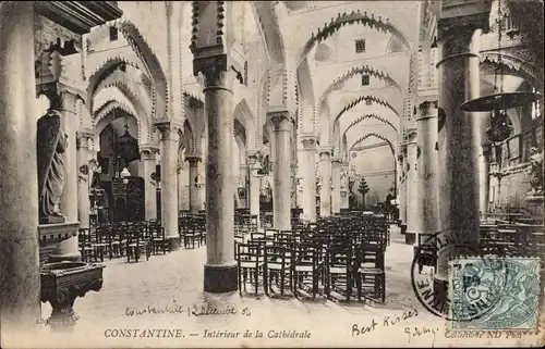 Ak Constantine Algerien, Interieur de la Cathedrale