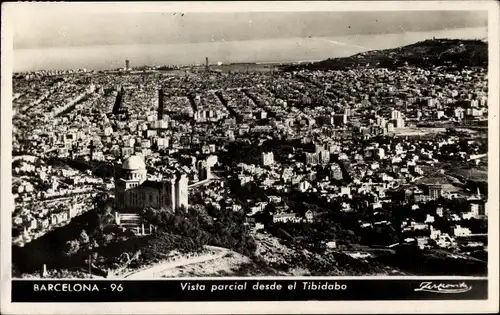 Ak Barcelona Katalonien Spanien, Vista parcial desde el Tibidabo