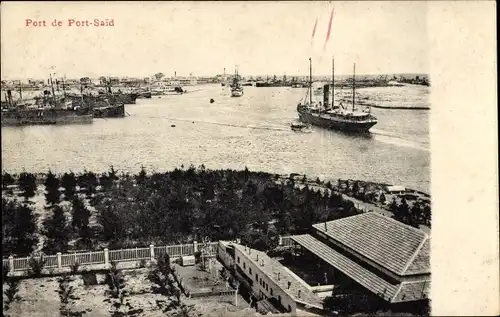 Ak Port Said Ägypten, Port