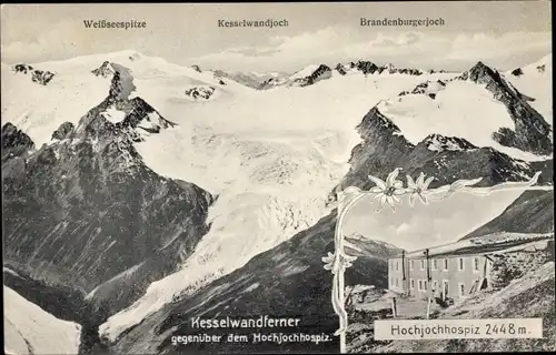 Ak Vent Sölden in Tirol, Hochjochhospiz, Kesselwandferner, Weißseespitze