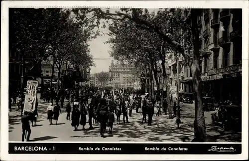 Ak Barcelona Katalonien Spanien, Rambla de Canaletes