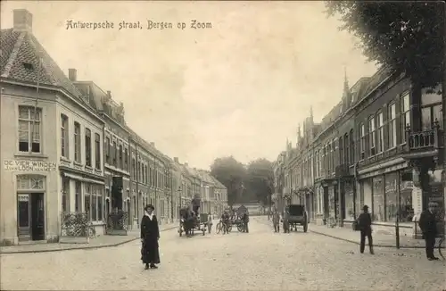 Ak Bergen op Zoom Nordbrabant Niederlande, Antwerpsche straat