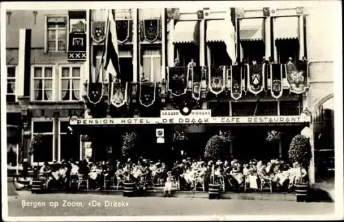 Ak Bergen op Zoom Nordbrabant Niederlande, De Draak, Pension Hotel Café