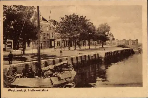 Ak Hellevoetsluis Südholland, Westzanddijk