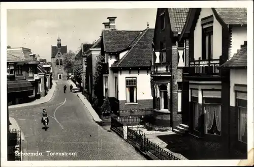 Ak Scheemda Oldambt Groningen, Torenstraat