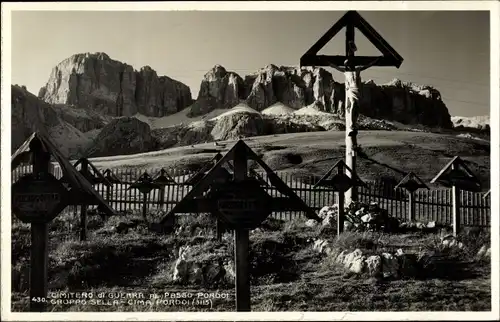 Ak Passo Sella Sellajoch Südtirol Trentino, Cimitero di Guerra al Passo Pordoi