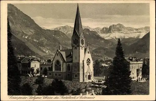 Ak Catinaccio Rosengarten Trentino Alto Adige Südtirol, Chiesa dei Protestanti