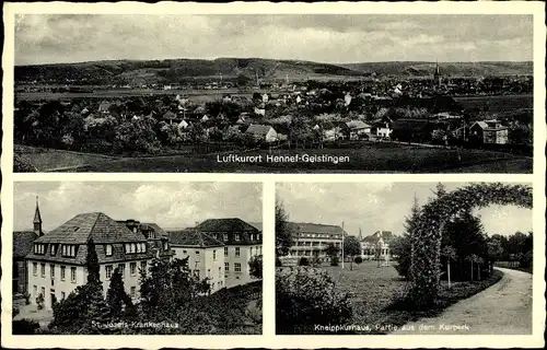 Ak Geistingen Hennef an der Sieg, St. Josefs Krankenhaus, Kneippkurhaus, Totalansicht