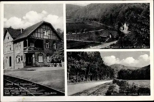 Ak Ingersau Neunkirchen Seelscheid, Bahnhof, Gasthof im kühlen Grunde