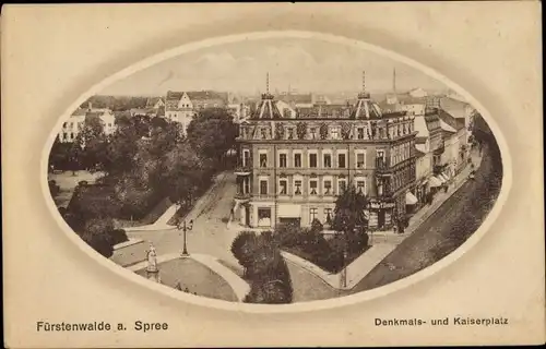 Passepartout Ak Fürstenwalde an der Spree, Denkmals- und Kaiserplatz