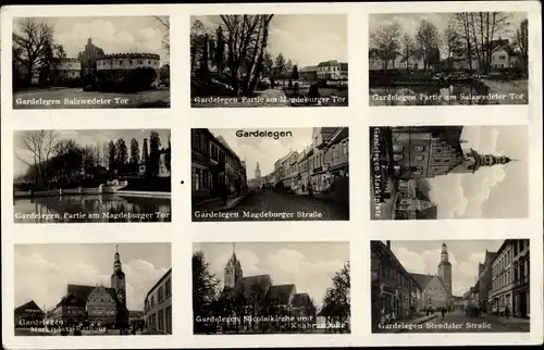 Ak Gardelegen in der Altmark, Marktplatz, Rathaus, Tor, Stendaler Straße, Magdeburger Tor