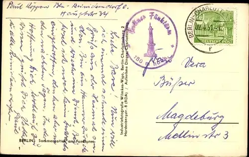 Ak Berlin Charlottenburg Westend, Sommergarten am Funkturm