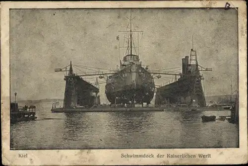 Ak Kiel Schleswig Holstein, Schwimmdock der Kaiserlichen Werft