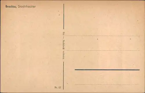 Ak Wrocław Breslau Schlesien, Stadttheater