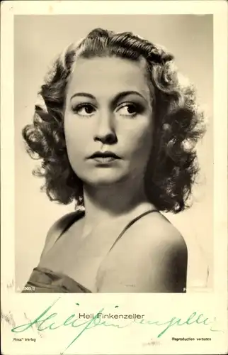 Ak Schauspielerin Heli Finkenzeller, Ross  A 2505/1, Autogramm
