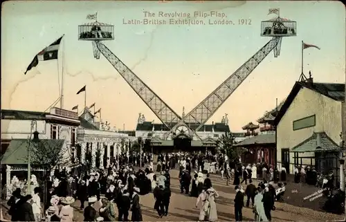 Ak London City England, Latin-British Exhibition 1912, The Revolving Flip Flap