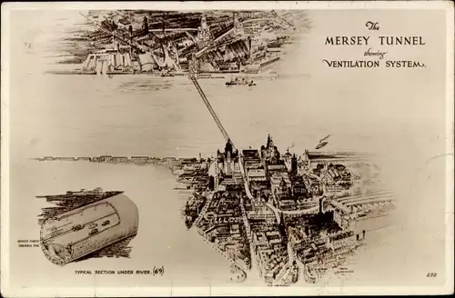 Ak Liverpool North West England, Mersey Tunnel showing Ventilation System
