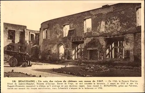 Ak Beauraing Wallonien Namur, Un coin des ruines du chateau