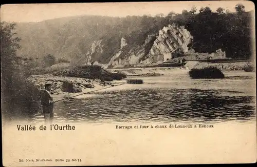Ak Wallonien Luxemburg, Vallee de l'Ourthe, Barrage et four a chaux de Louneux a Esneux