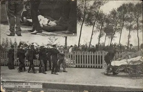 Ak Contich Kontich Flandern Antwerpen, Catastrophe 1908, Eisenbahnunglück