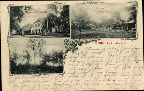 Ak Espern Apen in Oldenburg Ammerland, Gasthof, Gartenpartie