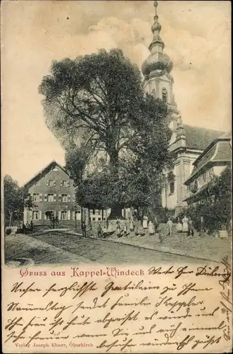 Ak Kappelwindeck Bühl in Baden, Partie an der Kirche