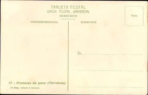 Ak Maghreb, Types d'Orient, Liebespaar, Barbusig