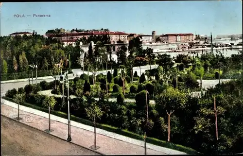 Ak Pola Pula Kroatien, Panorama der Stadt