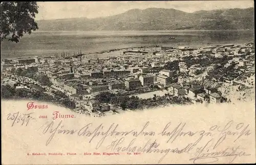 Ak Rijeka Fiume Kroatien, Totalansicht der Ortschaft