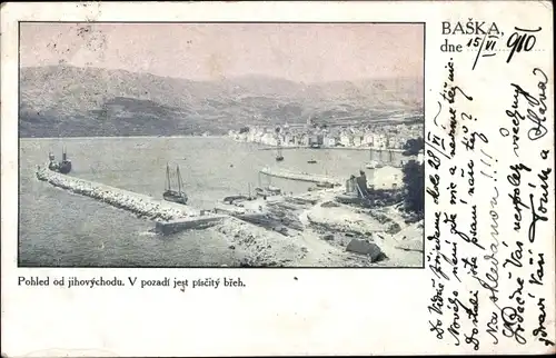 Ak Baška Kroatien, Partie im Hafen