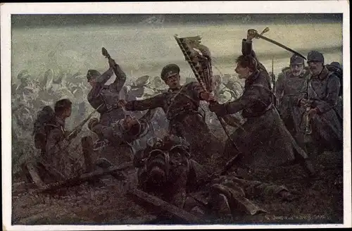 Künstler Ak Aus dem goldenen Buche der Armee, Oberleutnant Zsigmund Csepy, KuK Armee, I WK