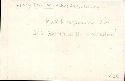 Künstler Ak Heusser, Harry, Österreichische Kriegsschiffe, Schlachtschiffe in der Adria, I WK