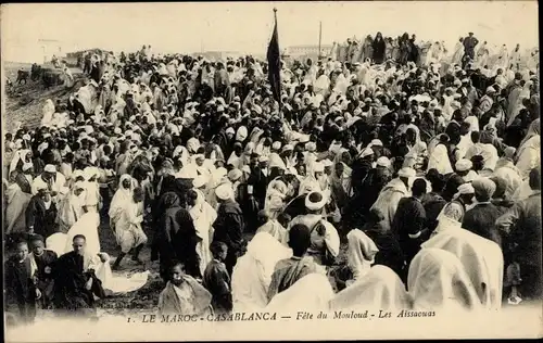 Ak Casablanca Marokko, Fete du Mouloud, les Aissaouas, Araber
