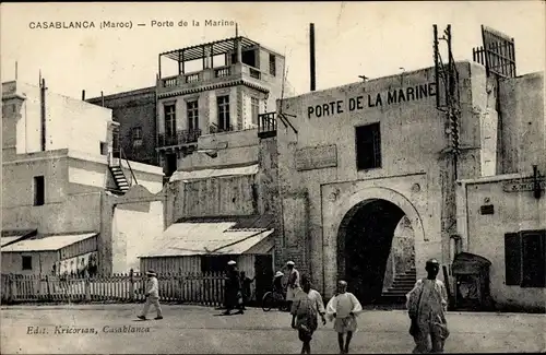 Ak Casablanca Marokko, Porte de la Marine